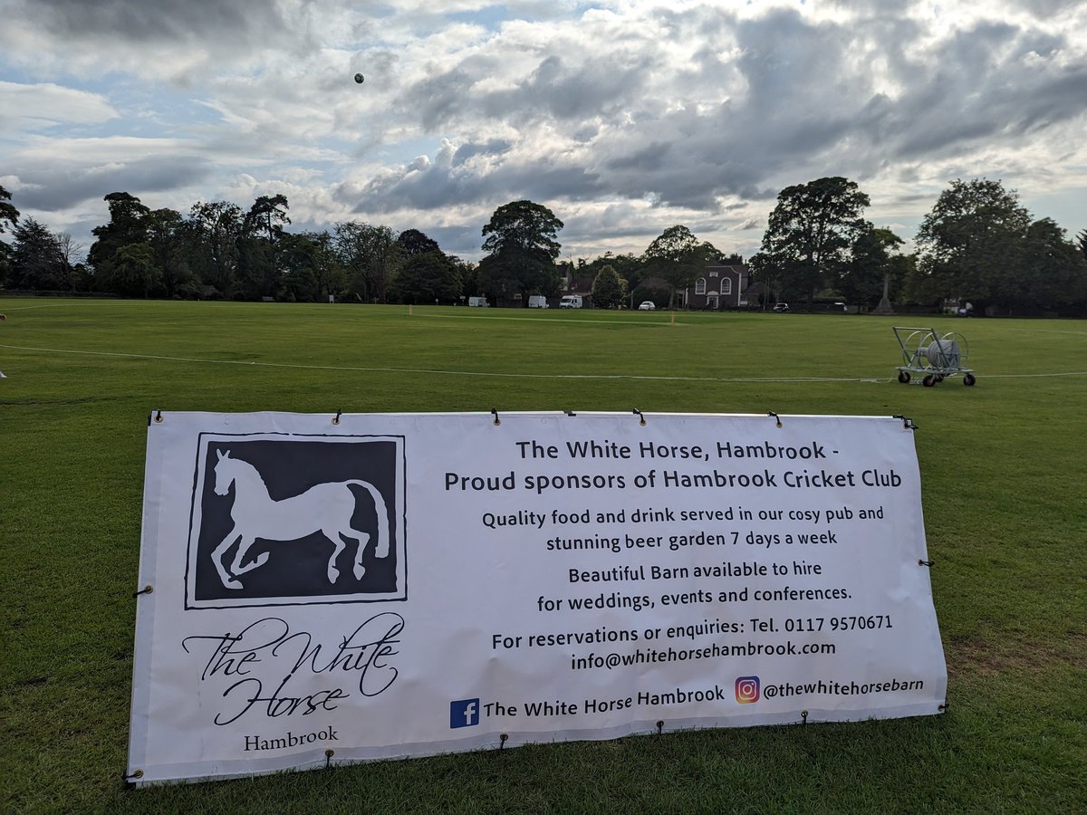 Hambrook CC are proud to be sponsored by The White Horse Hambrook. This evening sees a friendly match against the pub! BBQ on, Bar open 🏏🍔☀️🍻