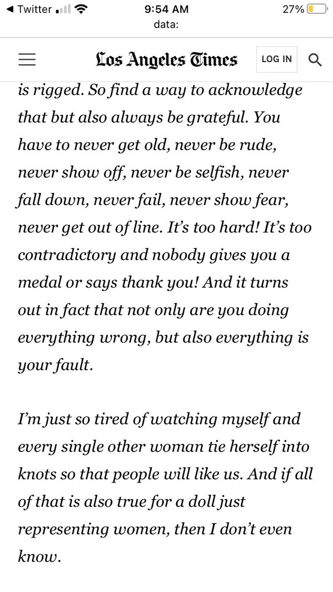 Here’s America Ferrera’s monologue from BARBIE…