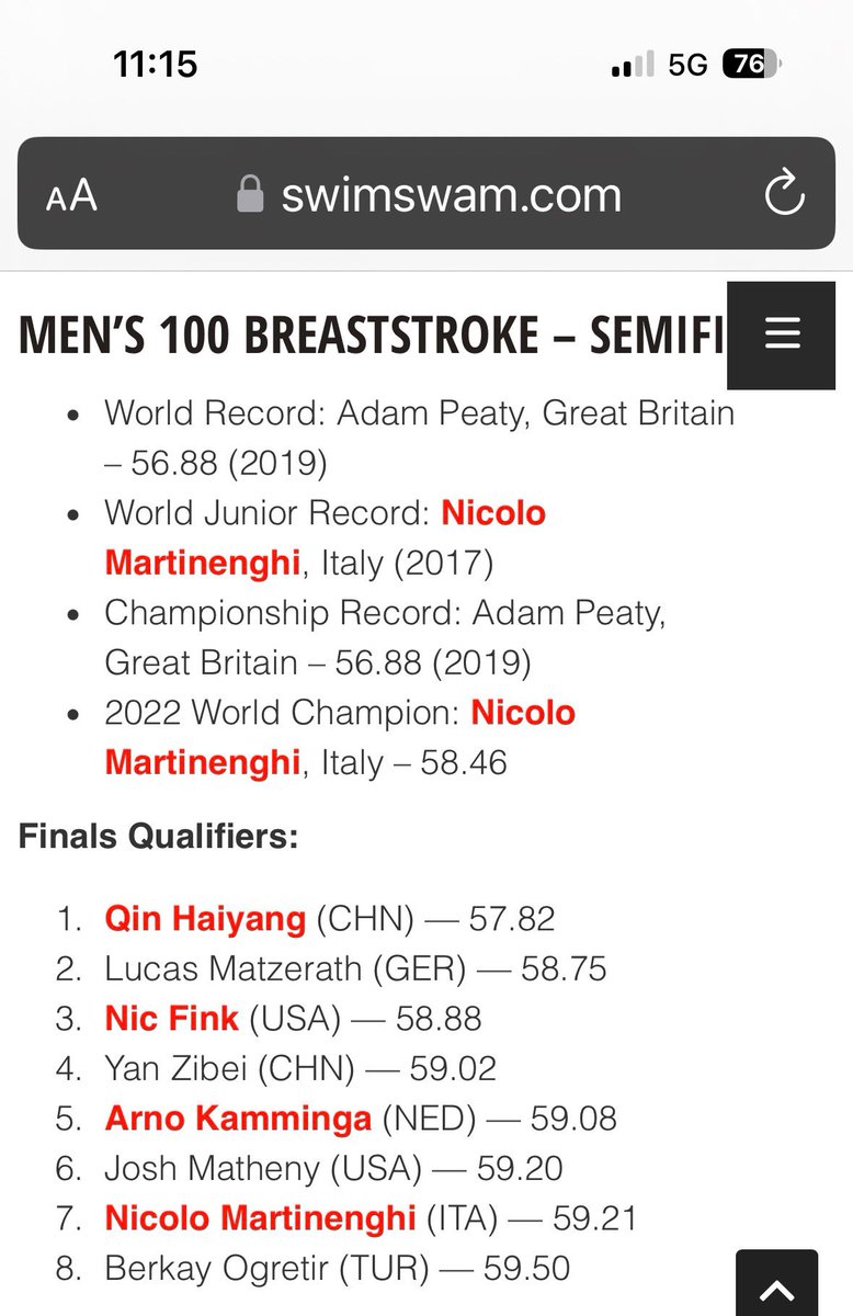 SHAlmanacSports's tweet photo. Have breakfast with Josh Matheny tomorrow morning! #UpperStClair graduate in breaststroke finals at world championships. Watch on Peacock at 7 a.m. https://t.co/JqJCWhsYyU