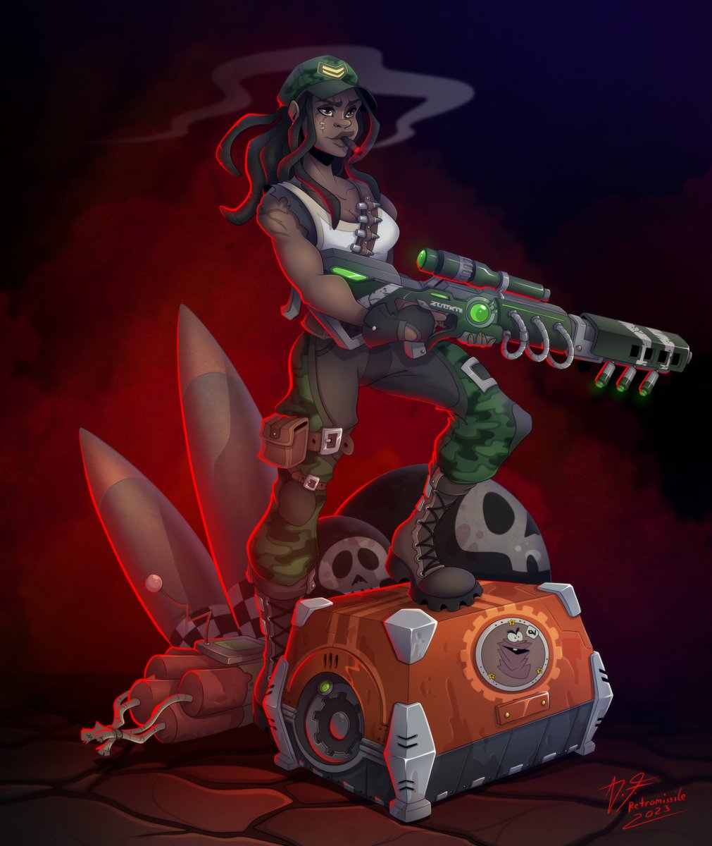 RetrosComs's tweet photo. #Wildstar commission for @DasClupshtOol of his character Snookie. :D Sadly I never met her in RP but it might also be for the better. XD She's way to badass for Zero to handle. https://t.co/3RkfBjuhnI