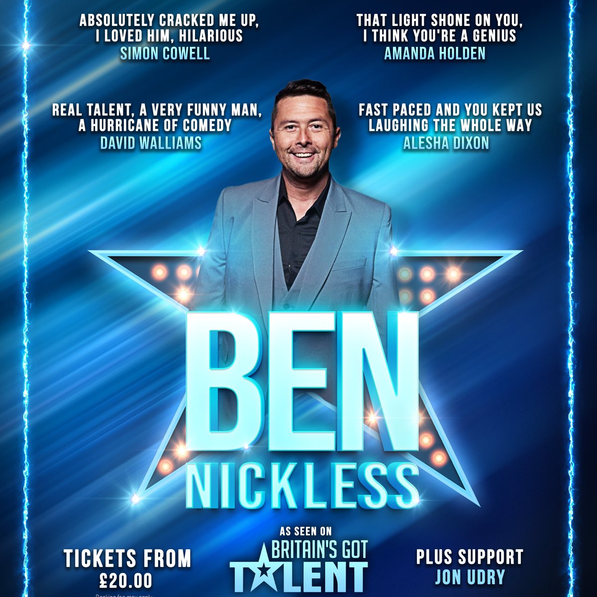 🌟𝗢𝗡 𝗦𝗔𝗟𝗘 𝗡𝗢𝗪!🌟 Join Britain's Got Talent finalist 𝗕𝗘𝗡 𝗡𝗜𝗖𝗞𝗟𝗘𝗦𝗦 as he returns to Shrewsbury for an evening of hilarious comedy and uncanny vocal impressions. With support from Jon Udry. 🗓️ Fri 10 May 2024 | Book Tickets: orlo.uk/cxild