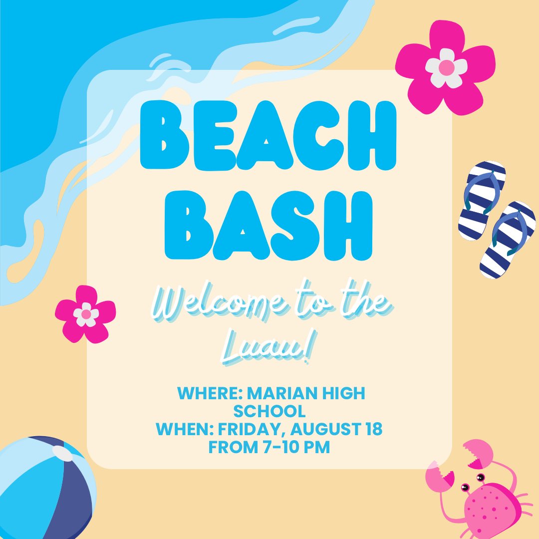 Grab your leis and your flip flops! It’s almost time for Marian’s 2023 Welcome Dance, Beach Bash: Welcome to the Luau! More details coming soon. Can’t wait to “sea” you there! ☀️☀️☀️