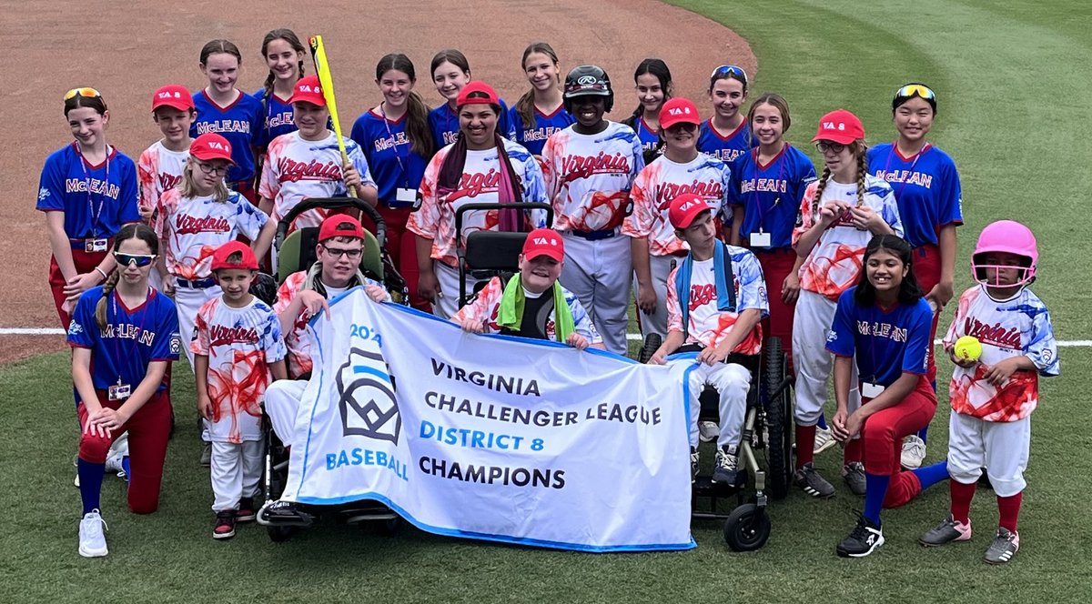 KateMODonnell's tweet photo. Two teams from #Virginia at the Little League Southeast Region tournament in Georgia: Challenger League Virginia Beach &amp; Majors Softball McLean #llws ⁦@MLLUpdates⁩ @GlennYoungkin⁩ ⁦@VirginiaGovUSA⁩ https://t.co/Zft4R4Zris