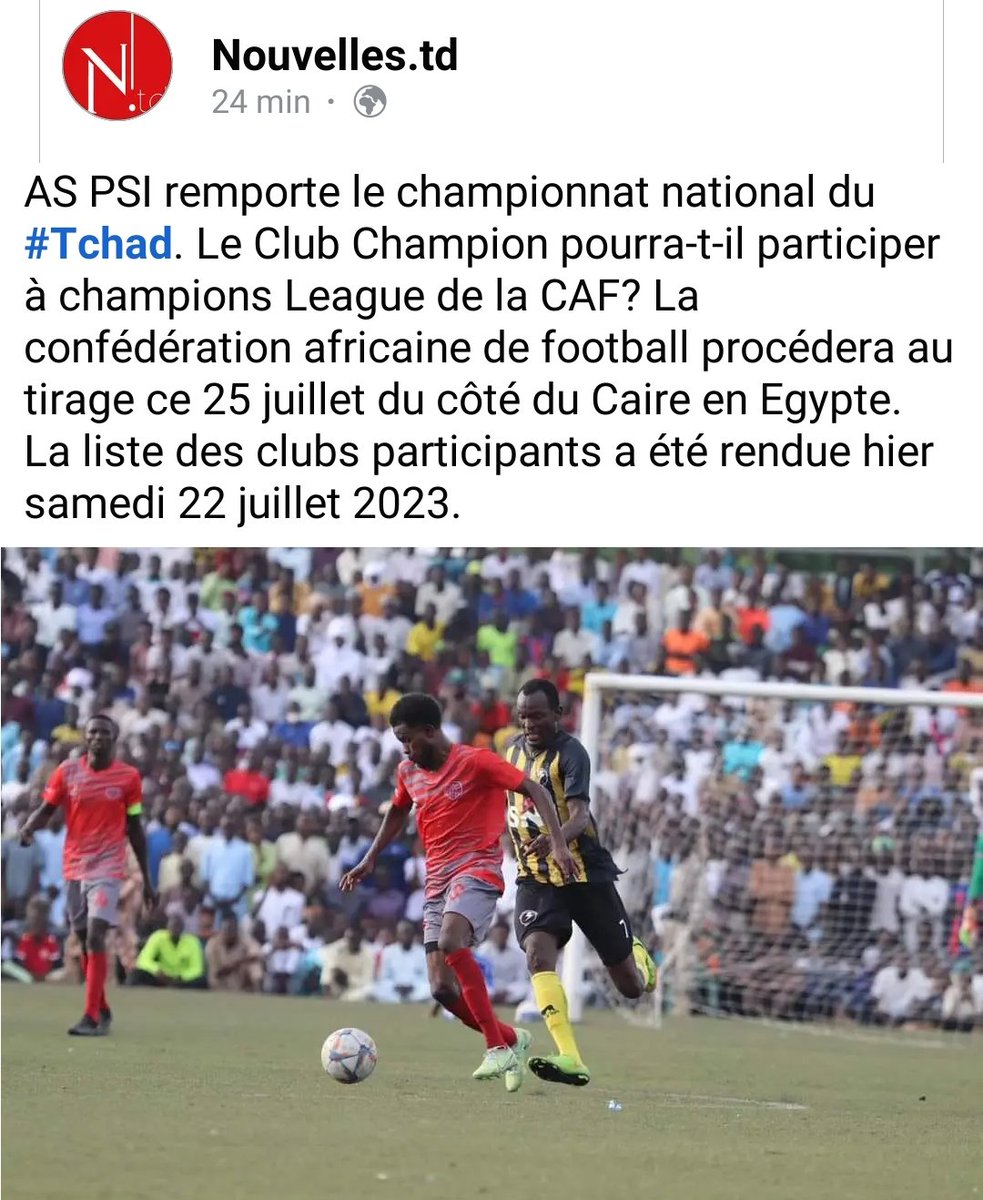 DedjebeTy's tweet photo. Les invités de marque de cette finale seront-ils des porte-paroles du club auprès de la #CAF pour qu'elle accepte la liste du représentant du Tchad à la champions League africaine? En lisant cet article j'ai cru comprendre que les listes sont déjà clauses à #CAF depuis hier https://t.co/xAXVUfWipg