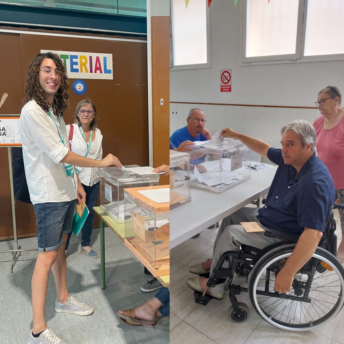 🗳️Els nostres regidors <a href="/Domenecpaloma/">Domènec Paloma</a> i <a href="/FerranCeCa/">Ferran Cerdeira</a> han votat aquest migdia als col·legis de la Central i del Montserrat.

👉🏼I ho han fet per Catalunya. Ni pel PP ni pel PSOE, per la <a href="/miriamnoguerasM/">Miriam Nogueras 🎗</a>