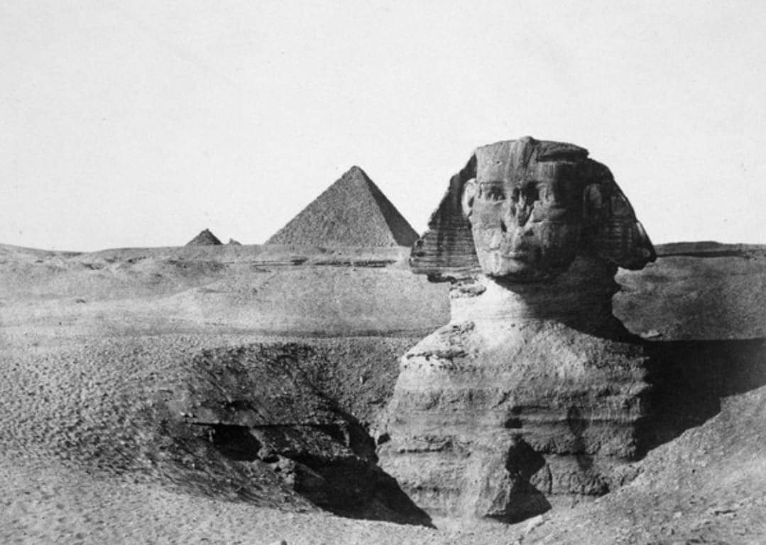 One of the earliest photographs of the Great Sphinx of Giza in Egypt, taken in 1849, showing it partially covered in sand.

This photograph was taken by Maxime du Camp, a French writer and photographer, in 1852.

© Egyptian Archives 

#archaeohistories