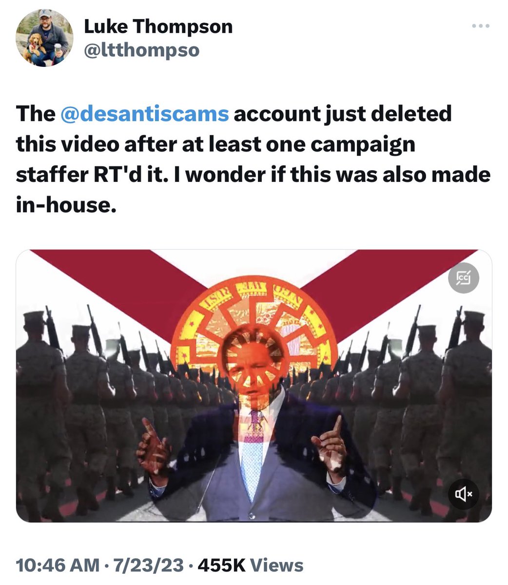DeSantis’ campaign is straight up incorporating Nazi symbols in its videos.