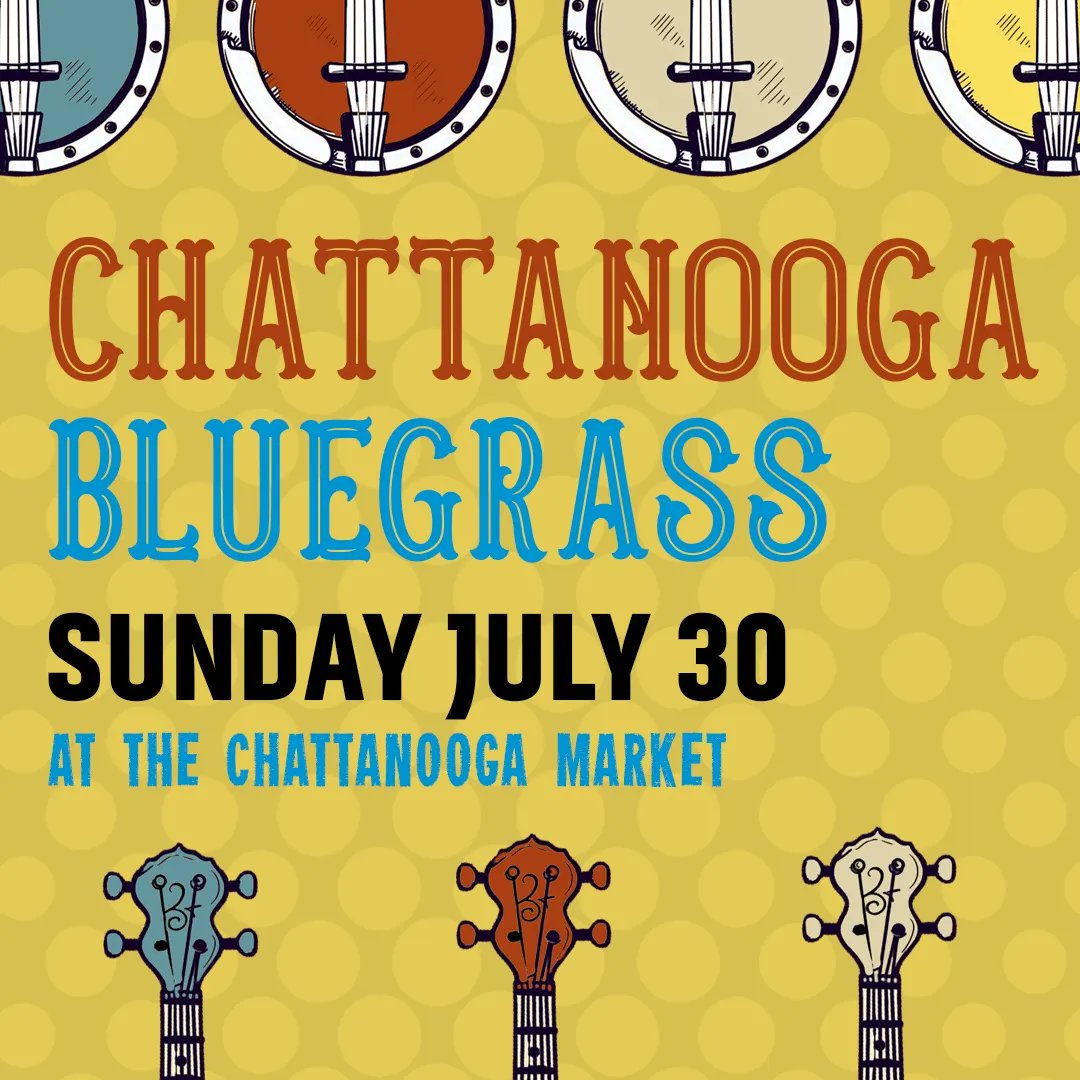 Get your dancing shoes ready because July 30 @chattamarket is hosting Bluegrass music from 11 AM to 4 PM. It’s a toe tapping, banjo playing and singing mix of country of some of Chattanooga’s hottest bluegrass acts during two free performances.

#downtownchatt #chattanoogamarket