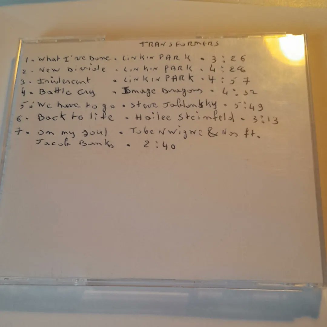 I started to prepare in advance my Autobots Transformers album with the titles and the duration behind, (it's just a draft for the moment).