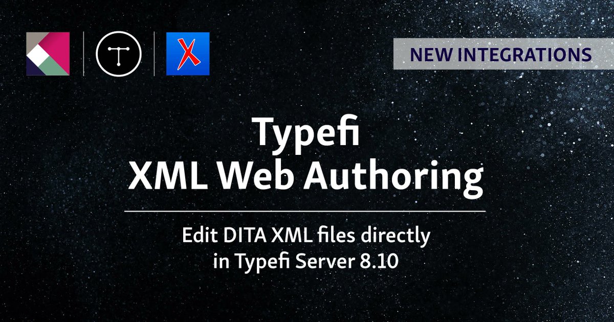 typefi's tweet photo. Did you catch the release of the #TypefiServer 8.10 earlier this month? ⚡ 

Featuring two #DITA #XML web authoring integrations with @syncrosoft &amp; @FontoXML, you can see the full release announcement here: https://t.co/20Av4fnVWG https://t.co/oKGGg8e0Bl