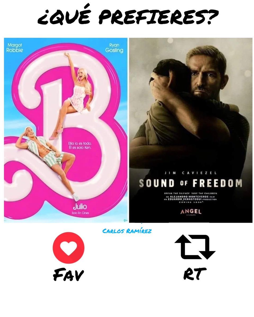 CarlRamirezA's tweet photo. Resolvamos esto de una vez 👨🏻‍💻⬇️

#Barbie
#SoundOfFreedom https://t.co/AN0wbz3y3P