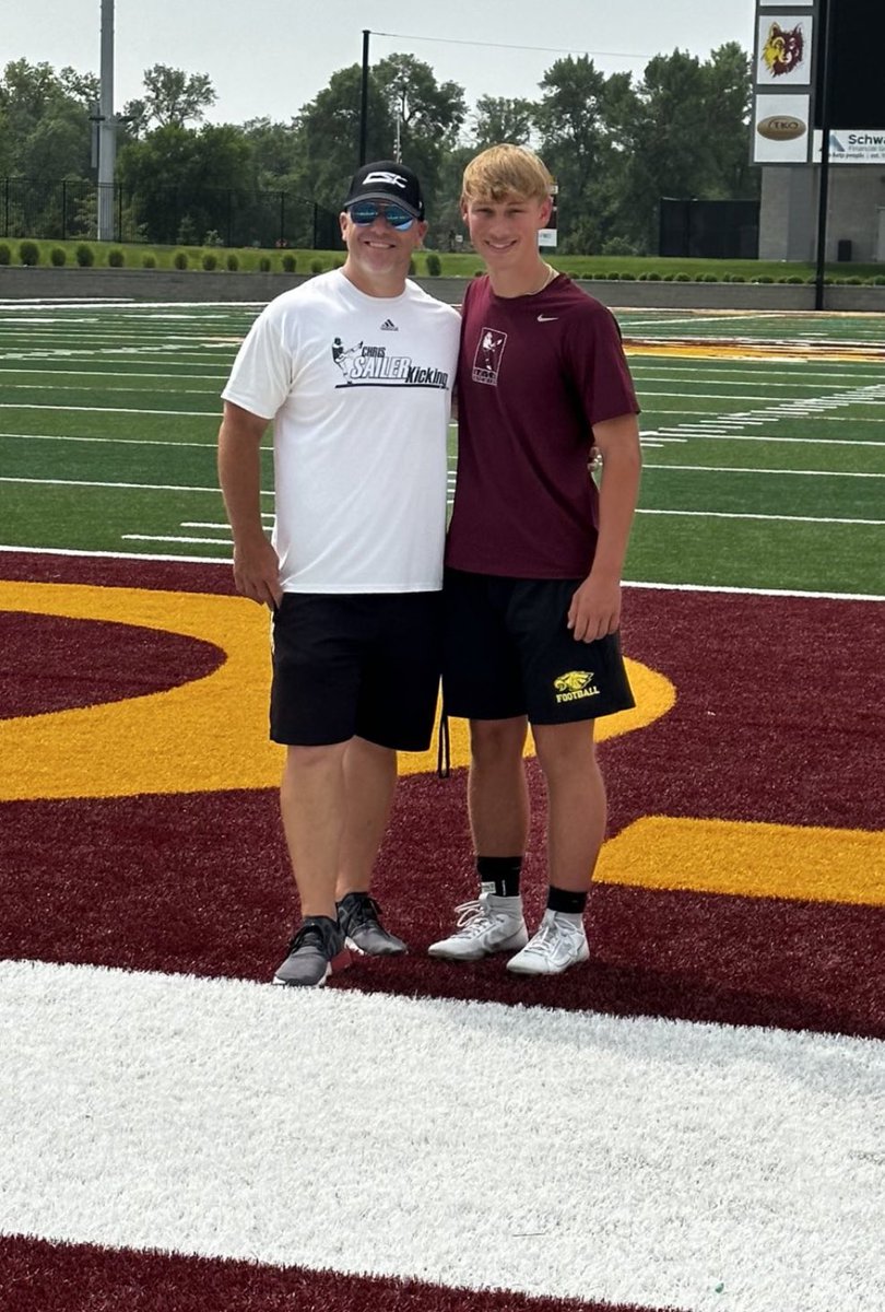Thank you to <a href="/Chris_Sailer/">Chris Sailer Kicking</a> for coming out to work with @joeydallmann__ on his kicking! He learned a lot of great things over the past 2 days! 
GO EAGLES!