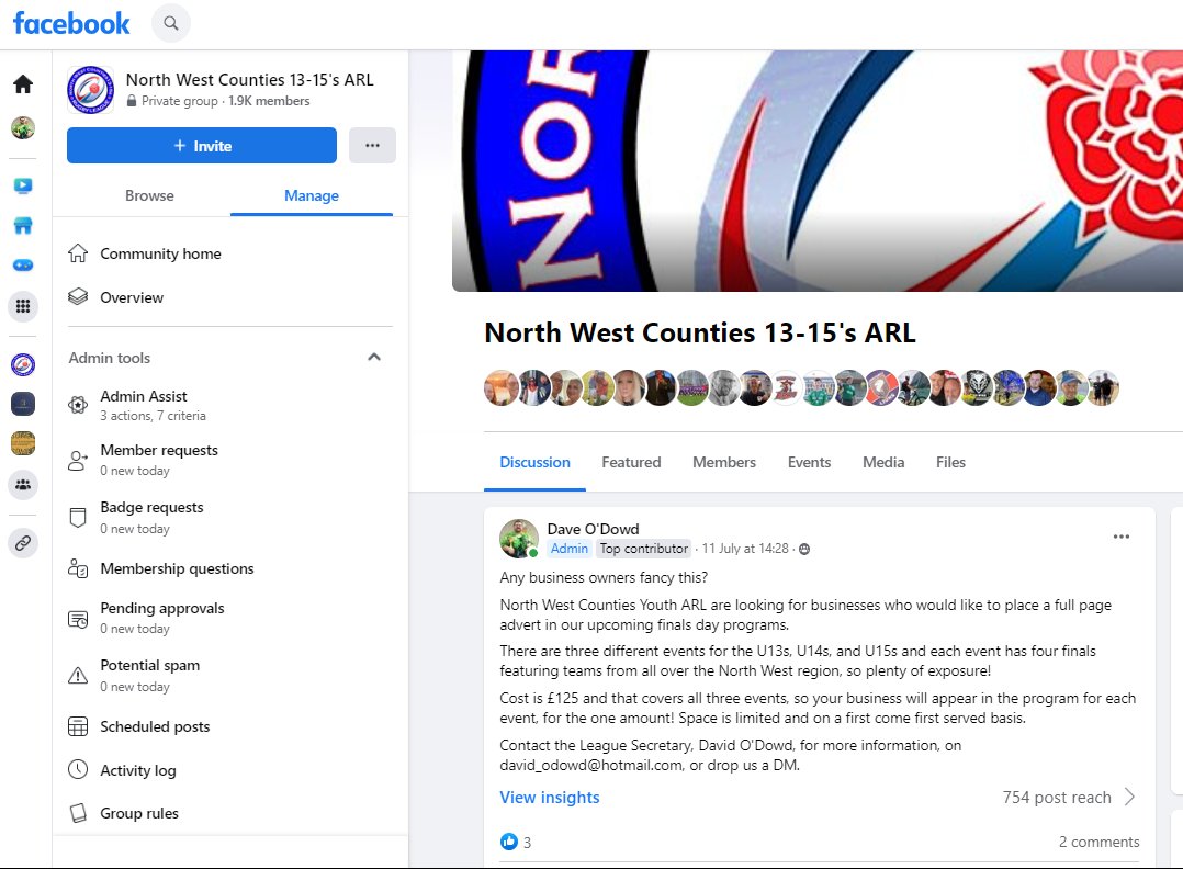 If there are any local businesses out there who fancy some great exposure for a small cost, then have a look at this below, in support of Youth Rugby League in the North West for their Finals Days.