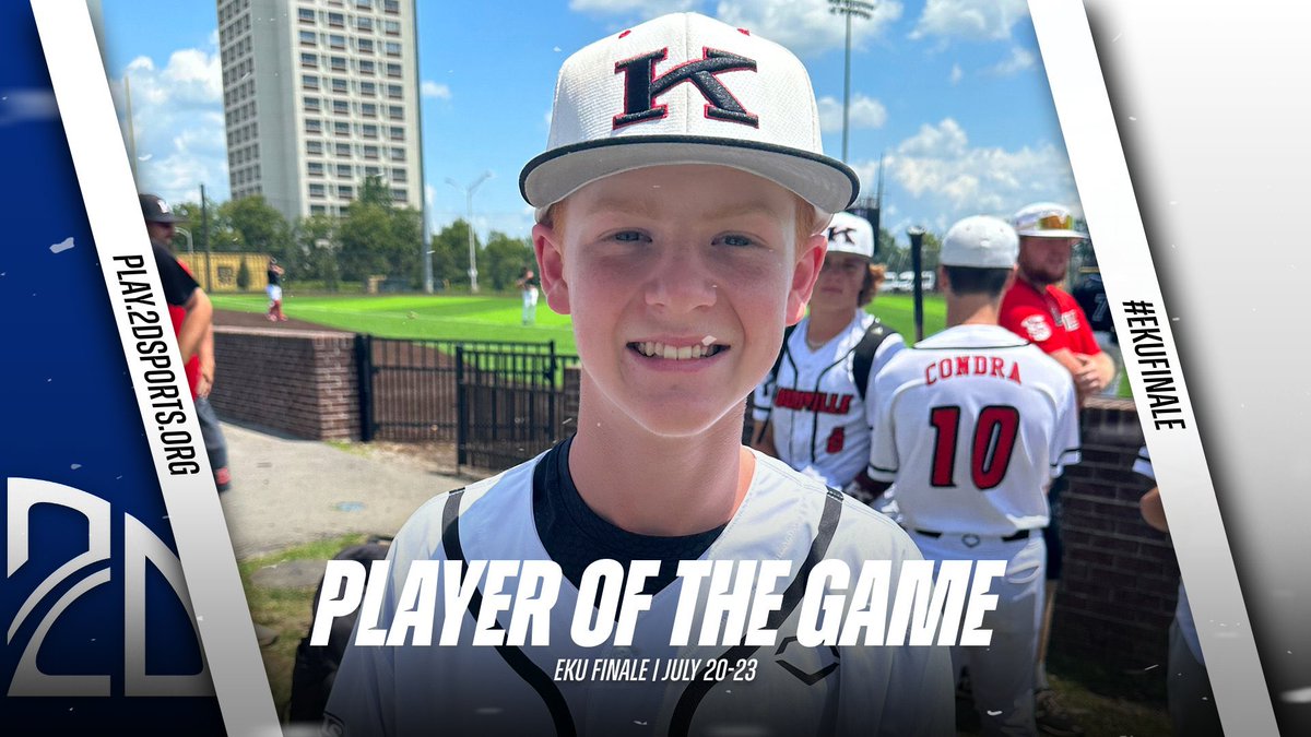 2DsportsbsbPOG's tweet photo. ⭐️ PLAYER OF THE GAME ⭐️

Collin Waltrip: 3IP 1H 0ER 5K

Summer Team: KBC Regional 16U

#EKUFinale
@2DsportsKY https://t.co/PzAfUzz3uA
