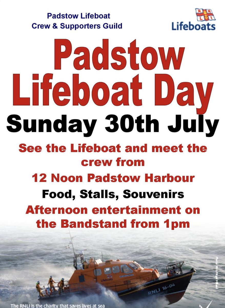 Join us for our Lifeboat Day #rnli ⁦@PadstowTIC⁩