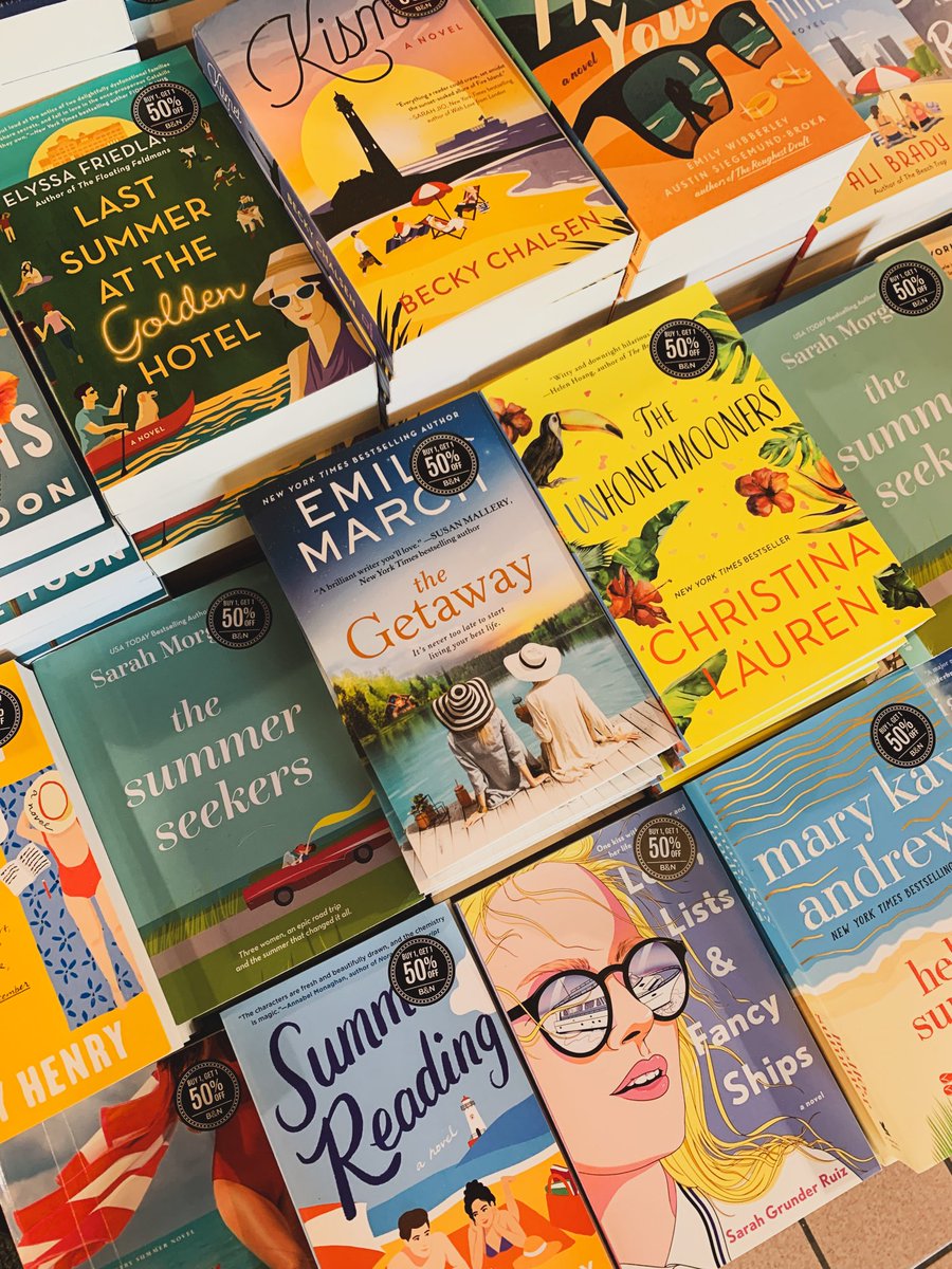BNOlympia's tweet photo. Let’s savor this last half of summer and enjoy reading books filled with beach, sunsets, vacation and a bogo deal 😉
☀️
Grab your last minute read for your roadtrip here or stock up for next summer tbr!
#bnbuzz #summerreading #summertbr https://t.co/nYa1OBpcjR
