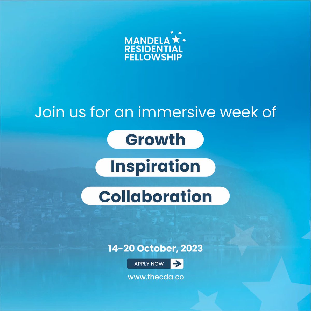 thecdaco's tweet photo. Join us at Mandela Residential Fellowship 2023 in Istanbul, Turkey 🚀 October 14-20 2023 📅 

🌟 Secure your place now at https://t.co/FsaN3UsH0E 

#CDA #MRF #mandelaresidentialfellowship #diplomaticexcellence #youthdiplomacy #youthempowerment https://t.co/BJirawlKpQ