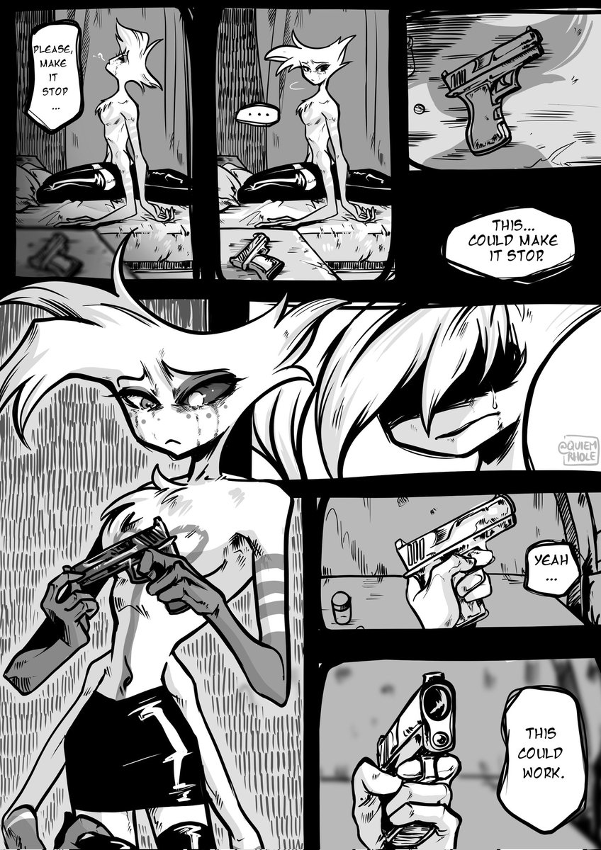 quiem_rhole's tweet photo. THROUGH THE HEART
Part 1/3

Here's the first part of the comic that I've been working on ! Mainly based on Angel Dust 🕷️ (but not only 👀)

#HazbinHotel #HazbinHotelFanart #HazbinHotelAngelDust #HazbinHotelComic #HazbinHotelValentino https://t.co/SaOzqc6mu6