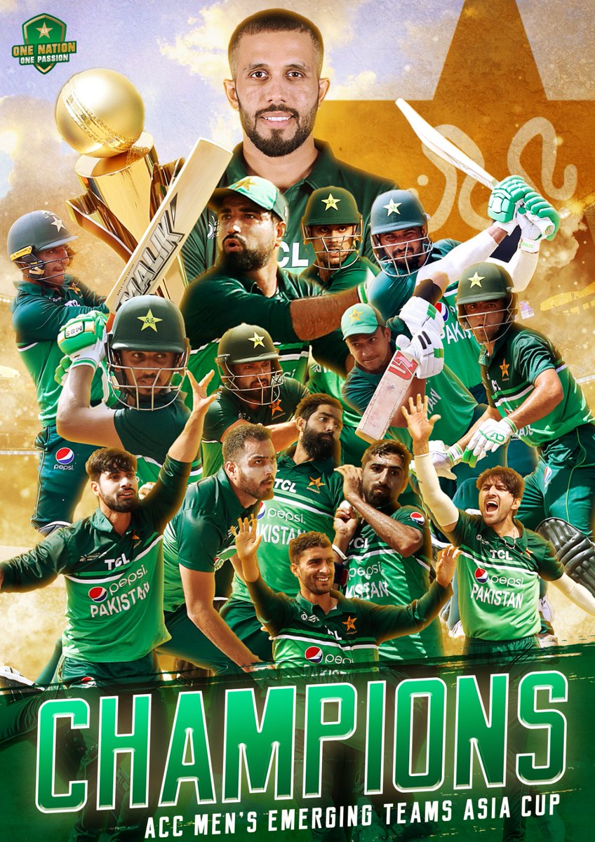 2nazimbaig's tweet photo. Pakistan Shaheens defend their #ACCMensEmergingTeamsAsiaCup title 🤩💪

#BackTheBoysInGreen https://t.co/LnIEAP2vhO