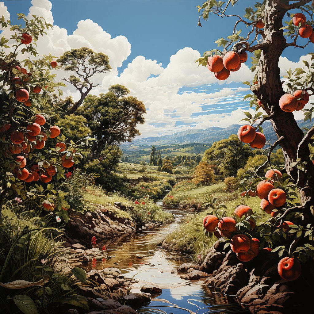 🍎🌳 Explore apple garden bliss! 🌿🍏 Let nature's beauty and fruity delight surround you. #AppleGarden #NatureBliss'