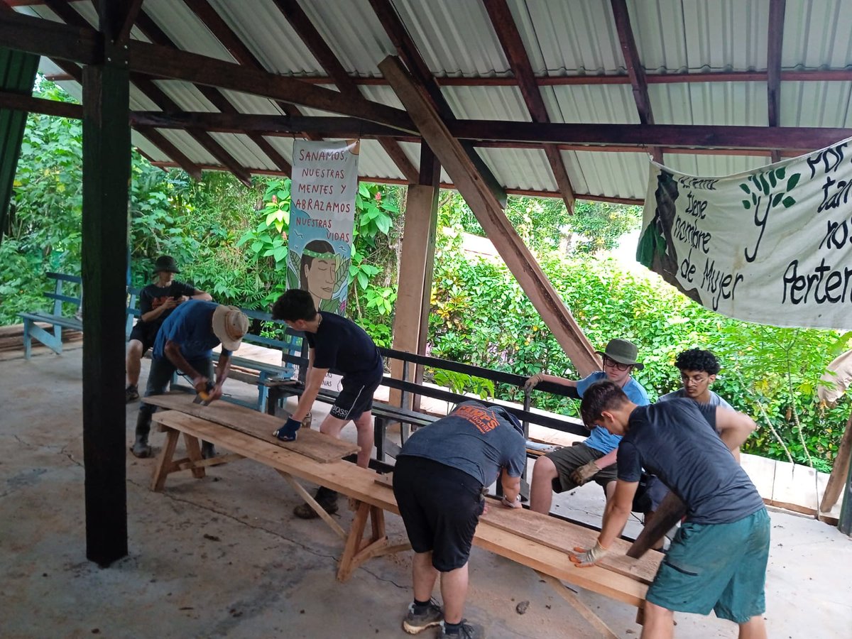 Camp_CostaRica's tweet photo. #TeamSanJose also working in #CampTerraba 

✅ Excavation for the drainage system  of the greenhouse
✅Making wooden crates for the plantation 🌱
✅Finishing the bamboo structure 

#DoSomethingAmazing #CampsEffect @CampsInt https://t.co/EUAAgxQSIj