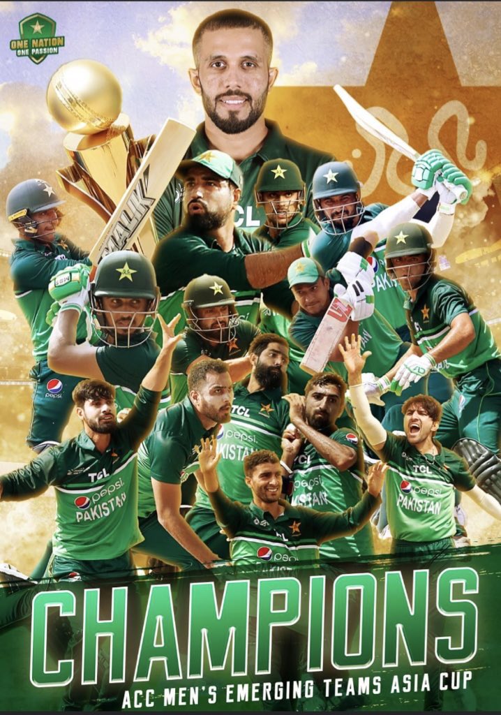 iiSaadKhan's tweet photo. Congratulations 
#PAKvIND #congratulationsPAK 
#EmergingAsiaCup2023 https://t.co/8PSHXNfQoH