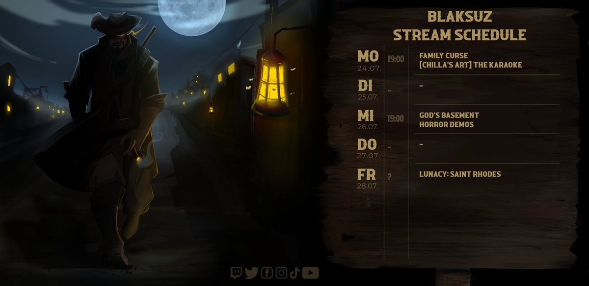 Blaksuzz's tweet photo. Servus Bras. Schaltet ein und startet mit uns in die letzte Juli Woche. 
https://t.co/Bdw9Huuytz

#Blaksuz #streamer #streaming #stream #twitch #twitchstreamer #TwitchDE #StreamDE #twitchtv #horror #HorrorGames https://t.co/JBXsdN0v90