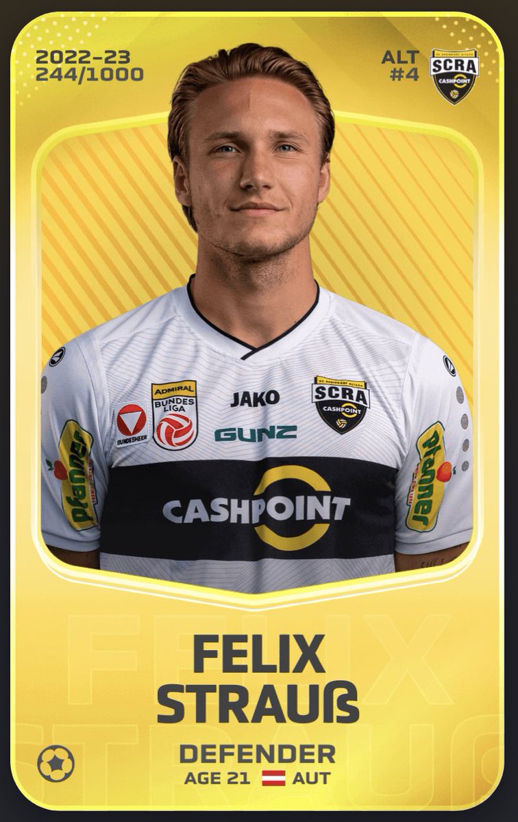 khazarius29's tweet image. Allez, je lance un nouveau #GIVEAWAY #Sorare @Sorare

Il y a Felix Straub à gagner. Une future pépite qui pourrait percer dans les prochaines années.

Participation : 

➡️ Follow @khazarius29 
➡️ LIKE ❤️
➡️ RT ♻️
➡️ Réponds au sondage de mon dernier tweet

Tirage vendredi 28/07