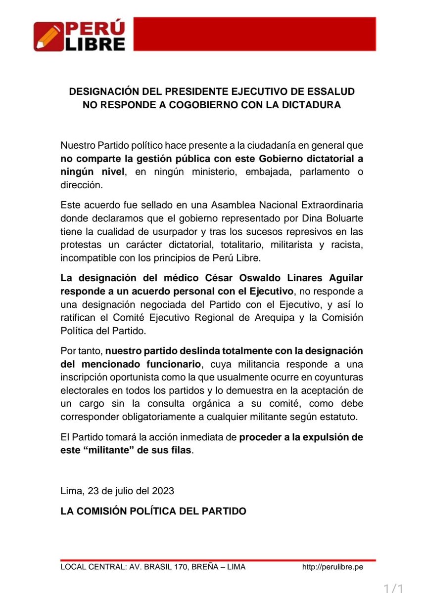 Vladimir Cerrón tweet media
