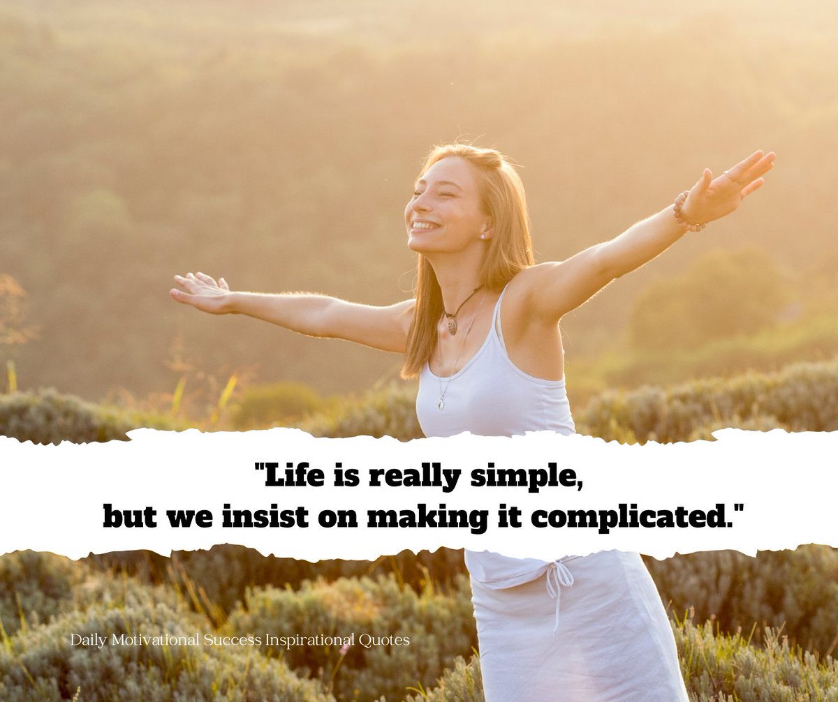 DailyMo49930622's tweet photo. 𝒮𝒾𝓂𝓅𝓁𝒾𝒻𝓎 𝓎𝑜𝓊𝓇 𝓁𝒾𝒻𝑒 𝓉𝑜 𝒻𝒾𝓃𝒹 𝓂𝑜𝓇𝑒 𝒽𝒶𝓅𝓅𝒾𝓃𝑒𝓈𝓈! 💚
⁣
Confucius is correct: we often overcomplicate the most important things.
What do you do to make your life easier?

#inspiration #wisdom #quotes #motivationalquotesoftheday #life https://t.co/K5SSXDujI7