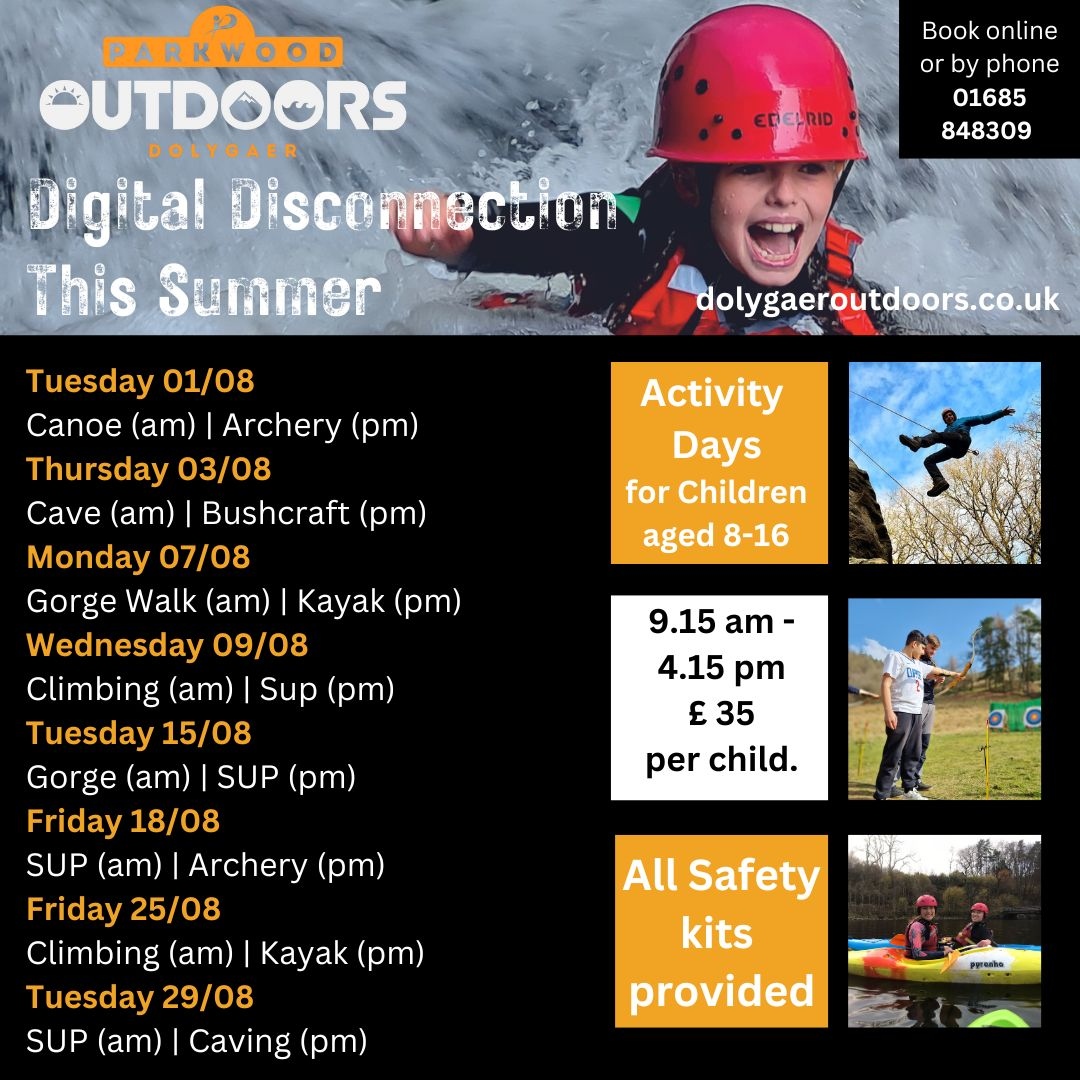 Not sure how to entertain your 8-16 year olds this summer? Our digital disconnection programme running throughout August will provide a great opportunity for children to experience more outdoor adventures and less screen time.

#summervacation #digitaldisconnect #podolygaer