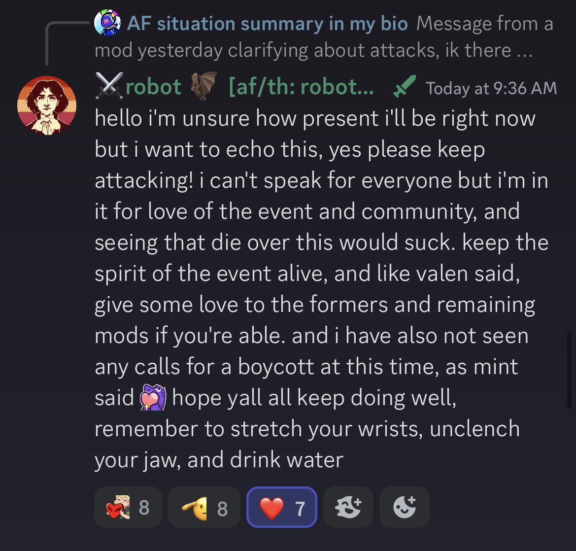 CheriseBombe's tweet photo. Please consider what the actual mods are saying guys - participating puts pressure on the owner to show how important their staff actually are. https://t.co/KQcjx0u0jo