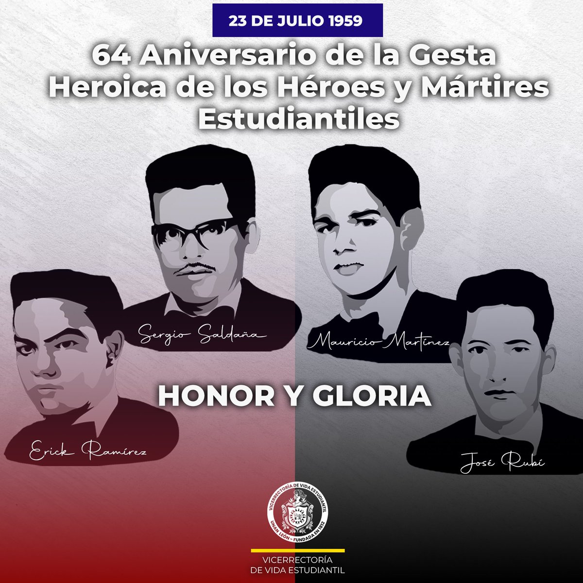 Honor y Gloria a Nuestros Héroes y Mártires del 23 de julio de 1959 ❤️🖤✊🏻

#VidaEstudiantil
