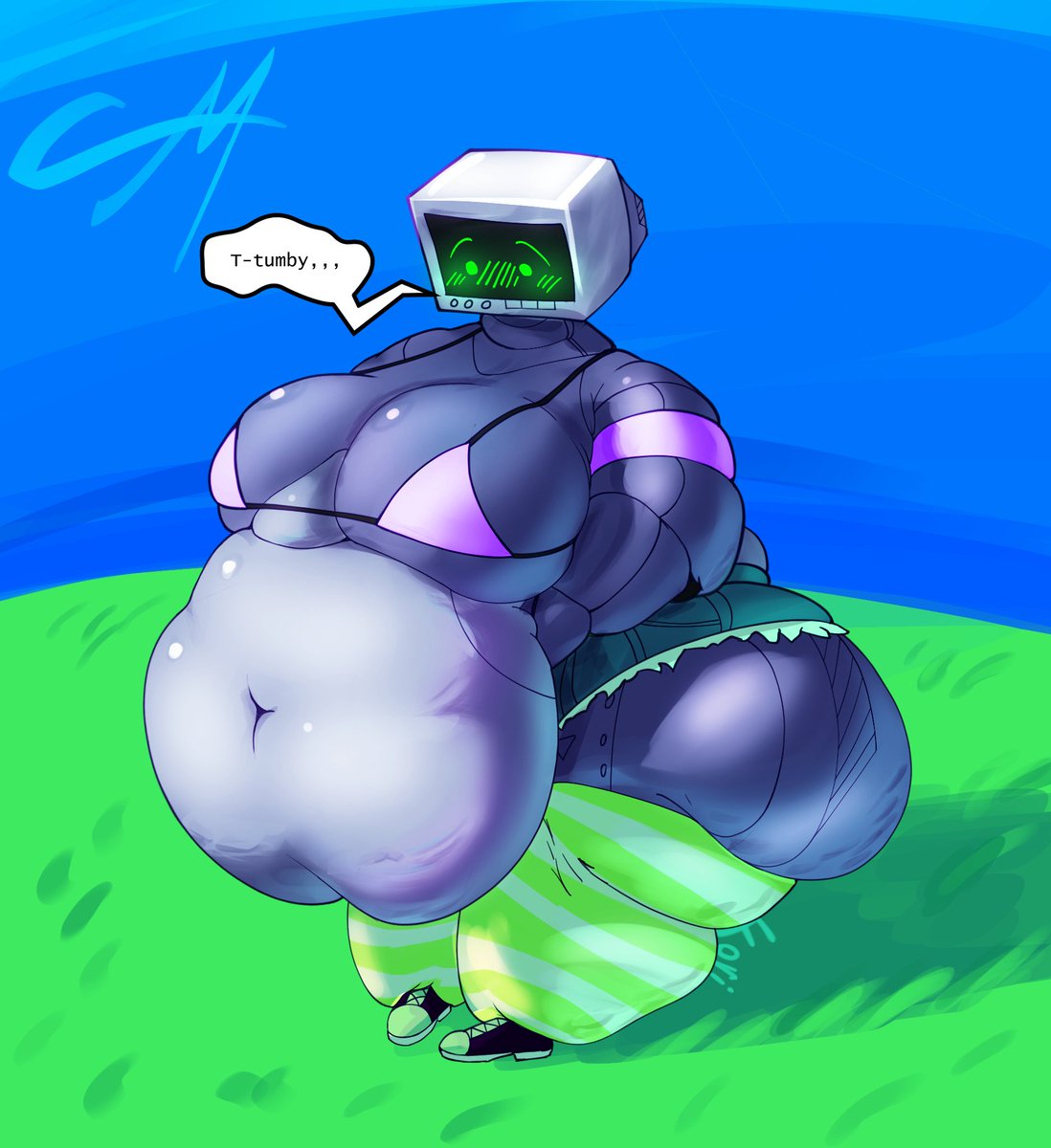 ForiDrawsFat's tweet image. More robotumby.
It is a commissioned robotumby this time, with a TVhead :)
I personally quite enjoyed drawing that one, and hope yall like it too!
#bbw #ass #belly #chubby #fat #weightgain #wg #robutt