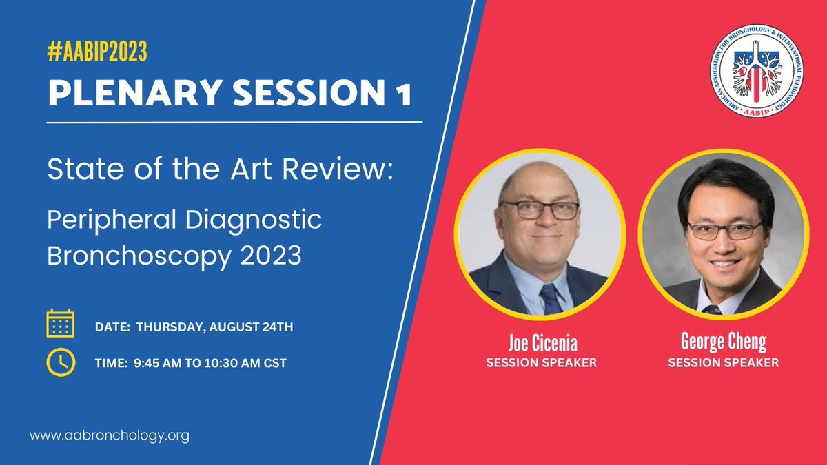Participants at #AABIP2023 will have the opportunity to attend lectures by renowned experts in Bronchology and Interventional Pulmonology. 

Register today!!! 
aabipconference.com/registration/