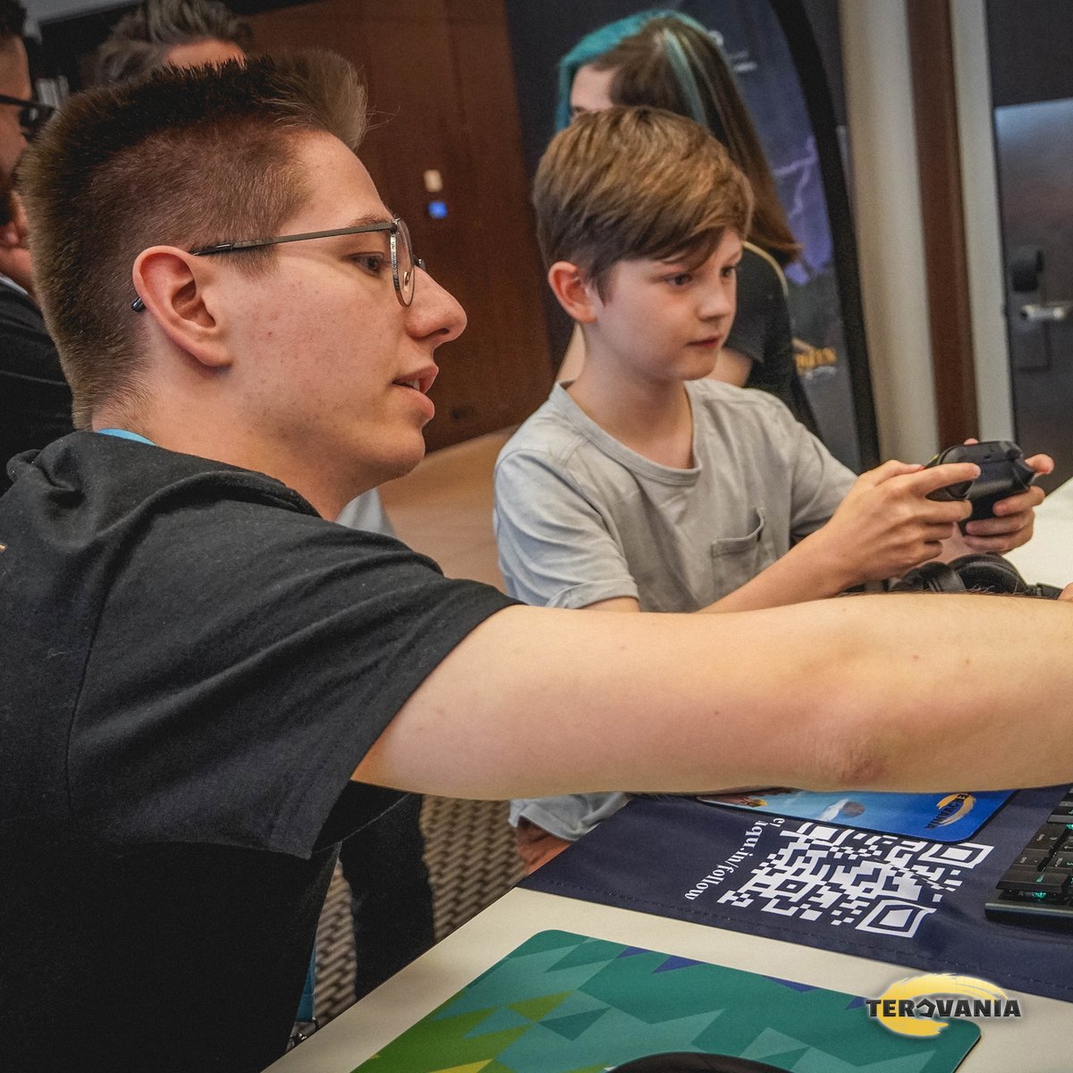 Pentaquin's tweet photo. Some impressions from the three exciting events we've attended during the last month! 🤩🎮 We've been given the great opportunity to exhibit at the  #IndieGameFest in Cologne, the #GermanDevDays in Frankfurt, and the #DoKomi in Düsseldorf. 🚀🎉 https://t.co/JTT3AvFKLK