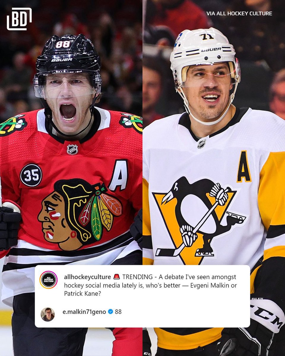 BarDown's tweet photo. Did Malkin just settle this hockey debate himself? 😂 

(via IG/allhockeyculture, h/t IG/mbonhockey) https://t.co/gwg5jiRufy
