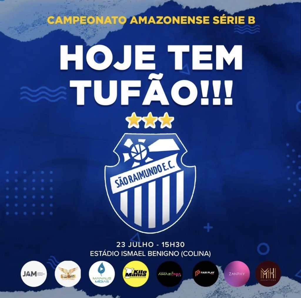 ✨HOJE TEM TUFÃO EM CAMPO!!!
Vamos lá torcida, nosso time precisa de você!!!
• Abertura dos portões 14h
 Bilheteria aberta às 11h

Ingressos na bilheteria: 🎟️
Inteira: 30$
Meia:15$