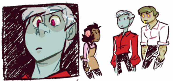 Rereading my original comic Black Rose Blues and there's definitely a lot I wish I could change (maybe one day)  I definitely tried too hard to be funny or to connect with non-asexual people lol but there are parts that I still love, too. Maybe one day I'll redo the whole thing