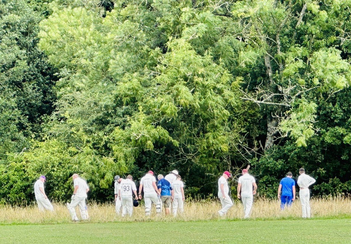 AnnieChave's tweet photo. Well in Devon the weather was pretty nice today. Had a great game at Bridford CC &amp; I think possibly the most people ever looking for a ball… 😂 https://t.co/td0x0ExbzB