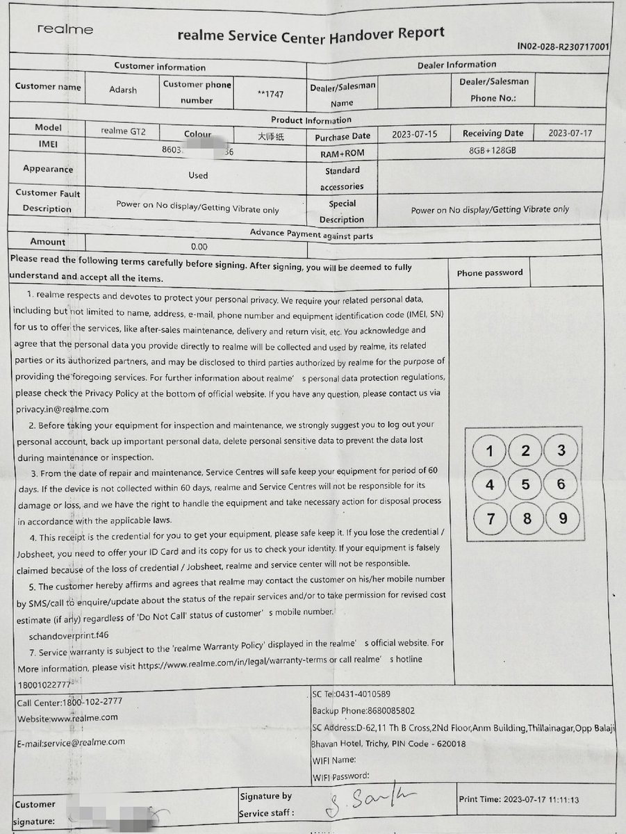 adarsh_pangode's tweet photo. @realmeIndia @realmecareIN @flipkartsupport
#RealmeGT2 delivered on july 15,product is not turning on,service centre took my phone on july 17,not providing #replacement.Service centre telling me to contact flipkart and flipkart vice versa.I want #Replacement. https://t.co/1peAGUBwx7