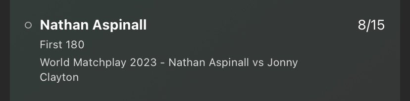 Darts 🎯 
~
20:15 ⏰
~
Nathan Aspinall First 1️⃣8️⃣0️⃣
~
8/15 💰