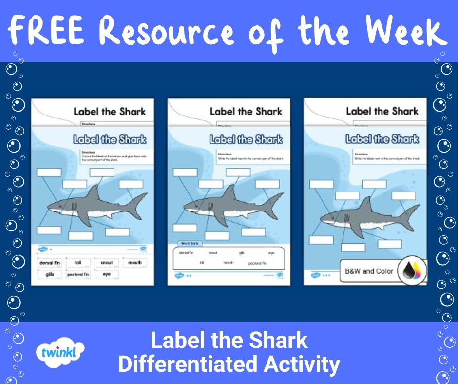 🦈 Jaw-some Shark Week activity!
✨ FREE through 7/28
🔗 twinkl.com/l/qqdj1

#SharkWeek #teachertwitter #teachersoftwitter #TEACHers #Freebies #Freebie