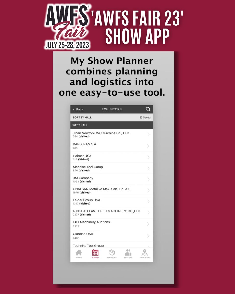 AWFSFair's tweet image. Download our AWFS®Fair app in the app store when you search &apos;AWFS Fair 23&apos;! iPhone/Android version available.

You will find everything you need here in our AWFS®Fair Show App!
#BuiltForVegas #AWFSFair #AWFSFair2023