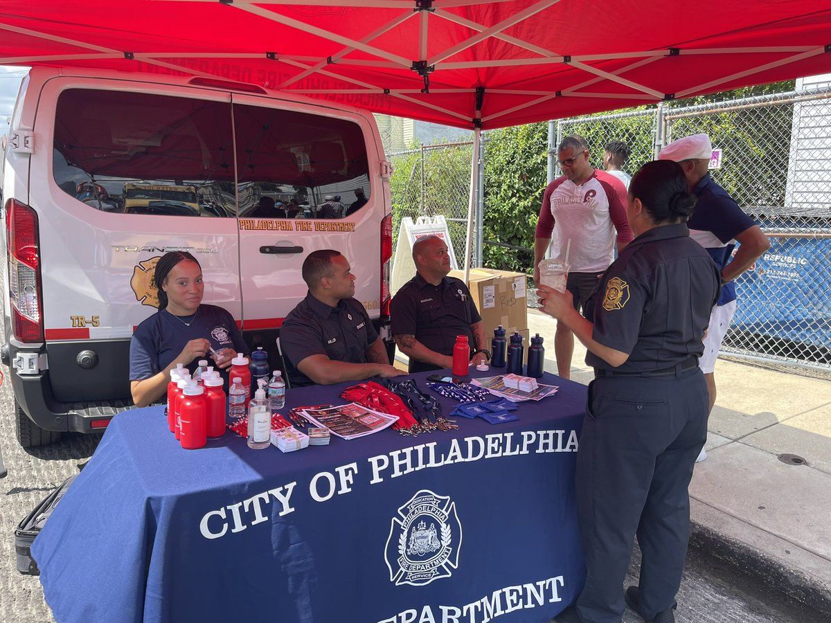 PFD Recruitment are visiting various locations throughout the city. If you see the PFD red tent, come check us out and ask us about the firefighter application. <a href="/PhillyFireDept/">Philadelphia Fire</a> <a href="/pfdexplorer1873/">Philadelphia Fire Explorers Post 1873</a> <a href="/PhiladelphiaGov/">City of Philadelphia</a> <a href="/ThielAdam/">Adam K. Thiel</a>