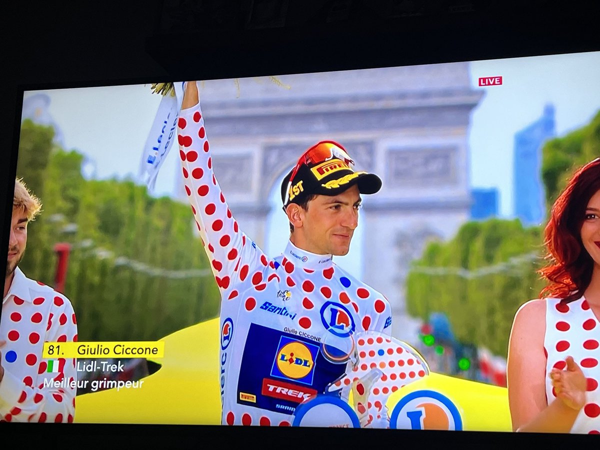 Che meraviglia vedere un italiano a pois dopo 31 anni❤️ bravissimo @giuliocicco1 👏👏👏 #TourDeFrance2023