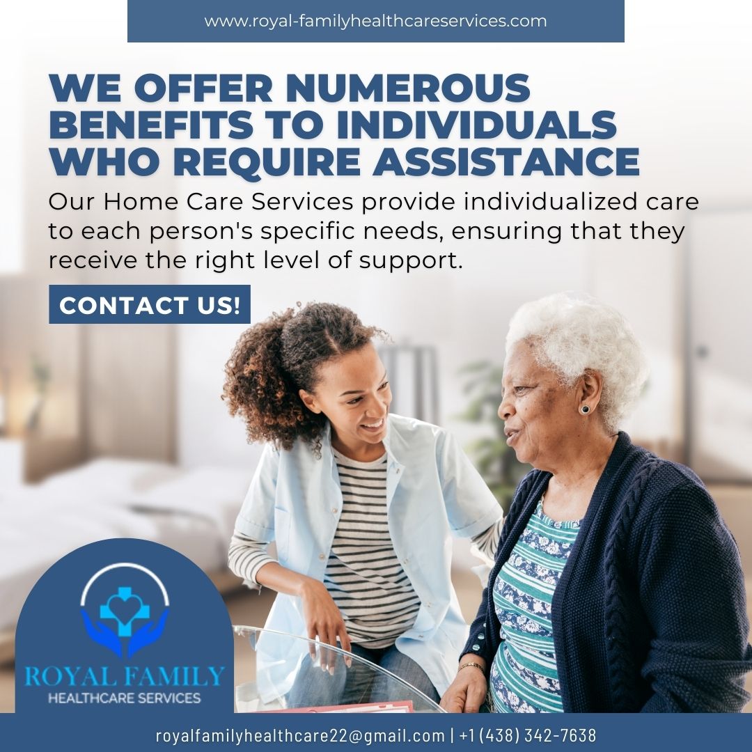 Our Home Care Services provide individualized care to each person's specific needs, ensuring that they receive the right level of support.

#royalfamilyhealthcareservices #SeniorHealthcare #CompassionateCare #PersonalizedServices #QualityofLife #Dignity #SupportiveEnvironment
