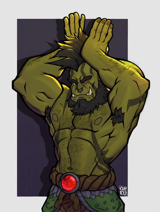 C0mm of 's orc styling his Mohawk