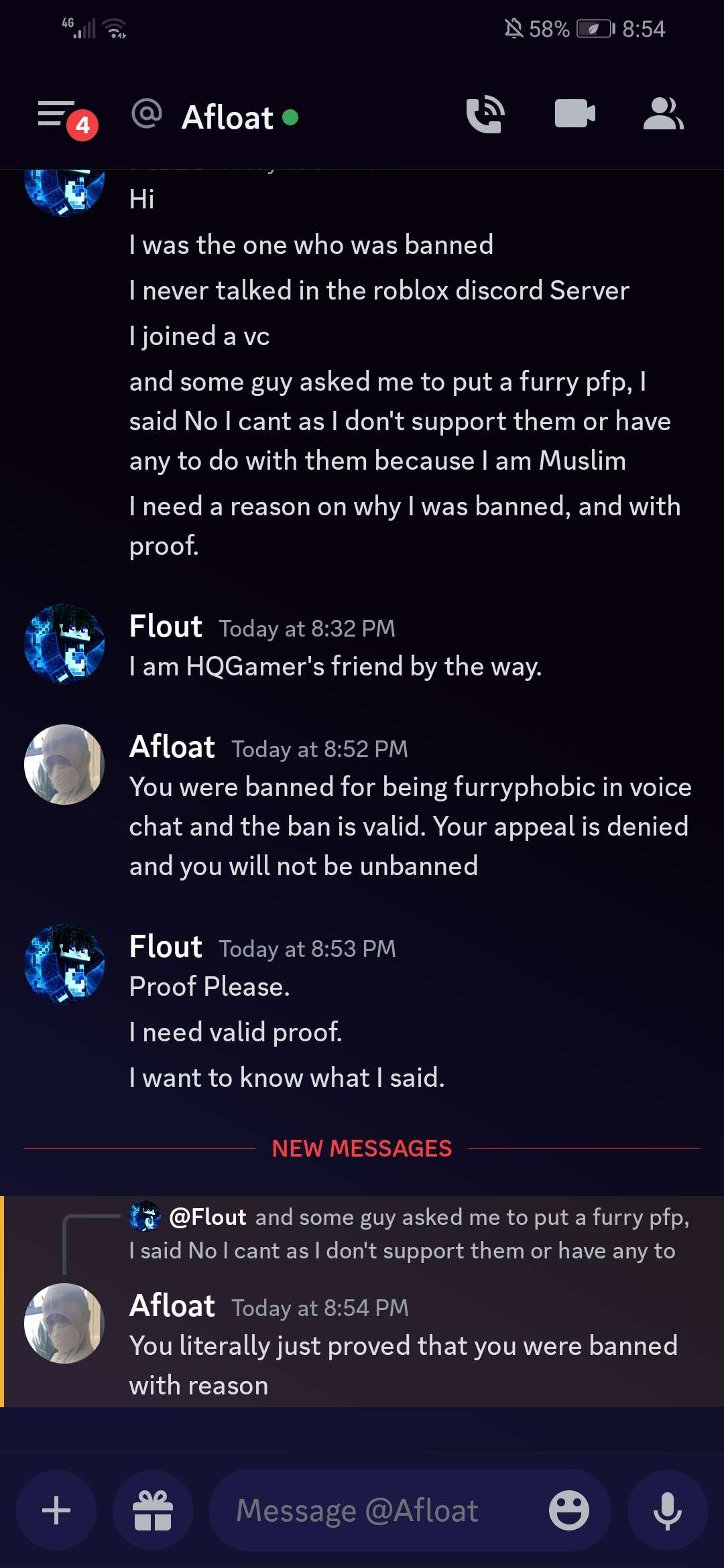 Flout on twitter i got banned from the official roblox discord