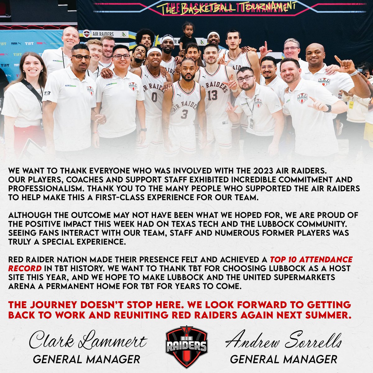A statement from the general managers